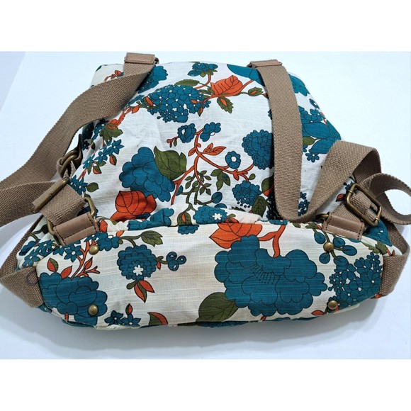 Anthropologie Hayden Harnett Brooklyn NYC Backpack Bag Floral Poppy Turquoise main image 8